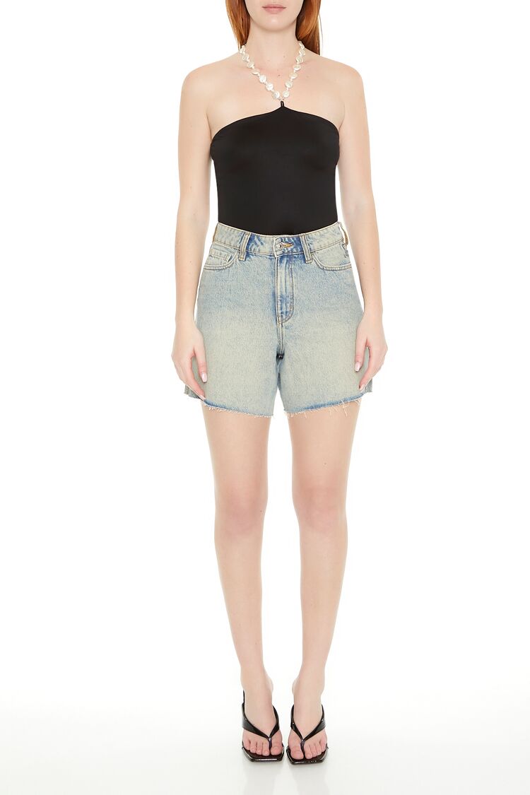  Forever 21 Contour Sculpt Faux Pearl Bodysuit - black - Bonton