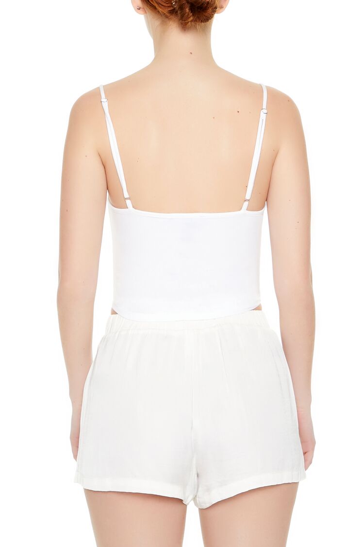  Forever 21 Cropped Dolphin-Hem Cami - white - Bonton
