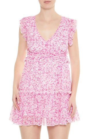 Chiffon Floral Print Mini Dress