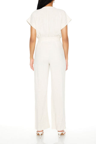 Buttoned Straight-Leg Jumpsuit