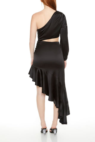 Asymmetrical One-Shoulder Midi Dress