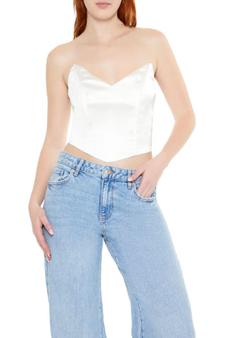 Satin Cropped Tube Top