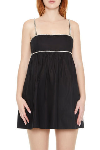 Rhinestone Babydoll Mini Dress