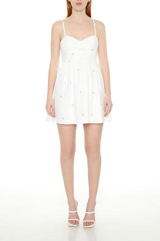 Embroidered Floral Bustier Mini Dress