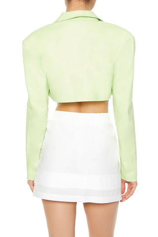 Cropped Peak Lapel Boxy Blazer