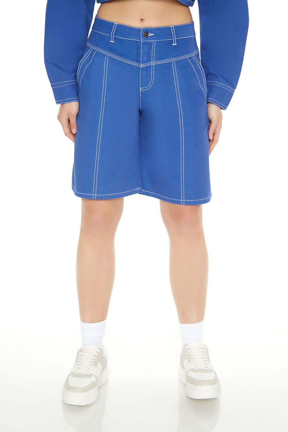  Forever 21 Bermuda Twill Shorts - cobalt - Bonton