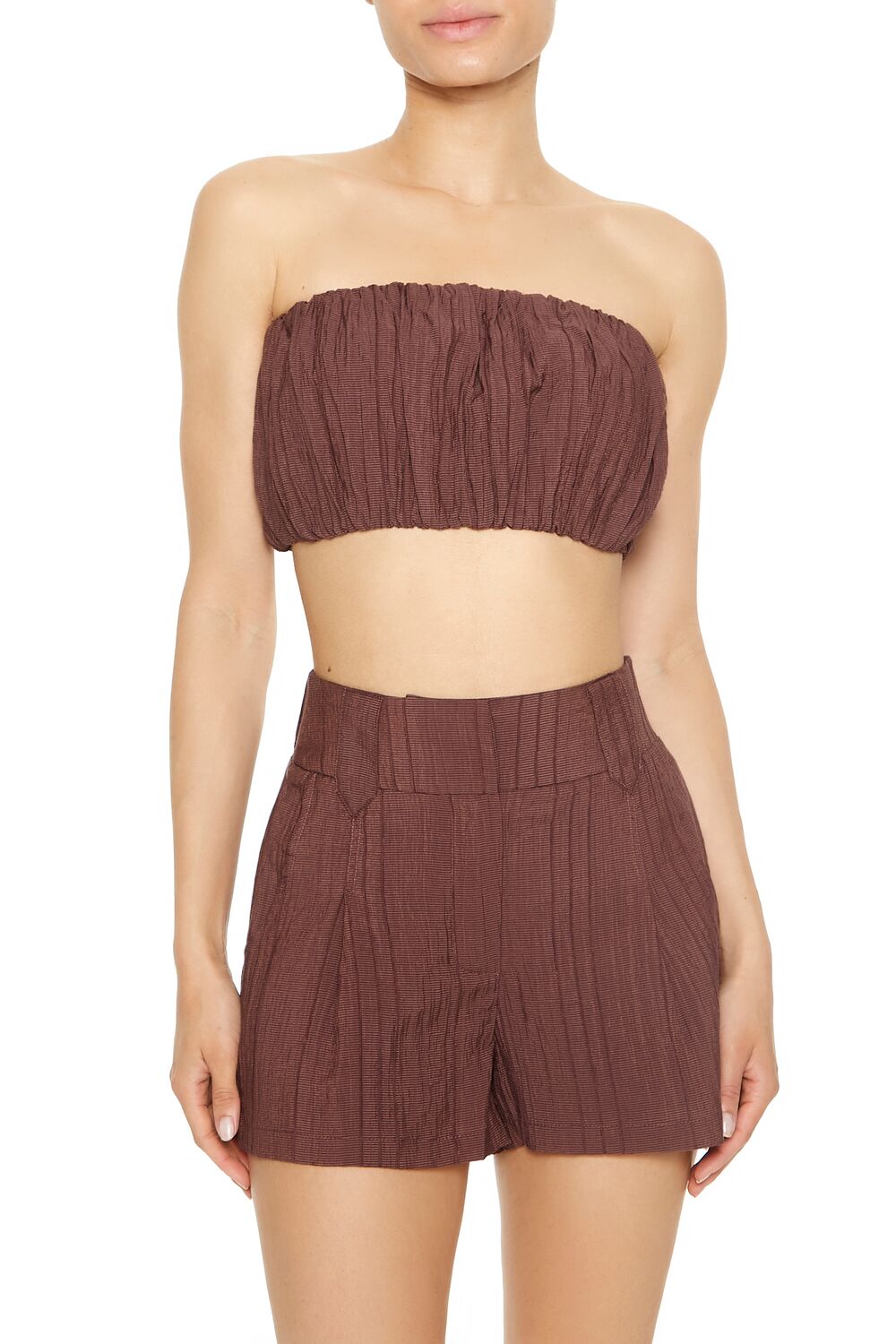  Forever 21 Bubble Bandeau Top - white - Bonton