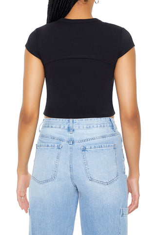Layered Cutout Cropped Tee