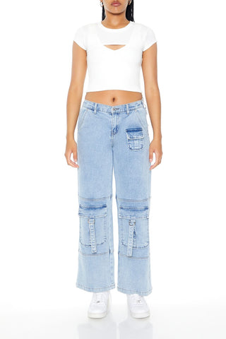 Layered Cutout Cropped Tee