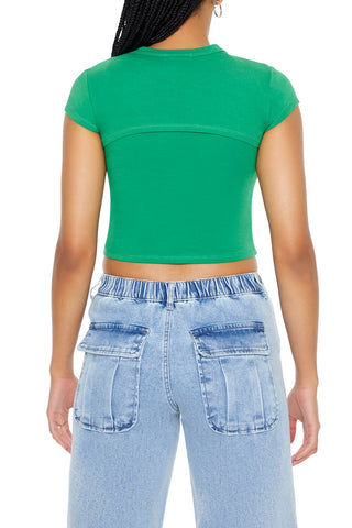 Layered Cutout Cropped Tee