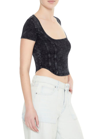 Mineral Wash Cropped Tee