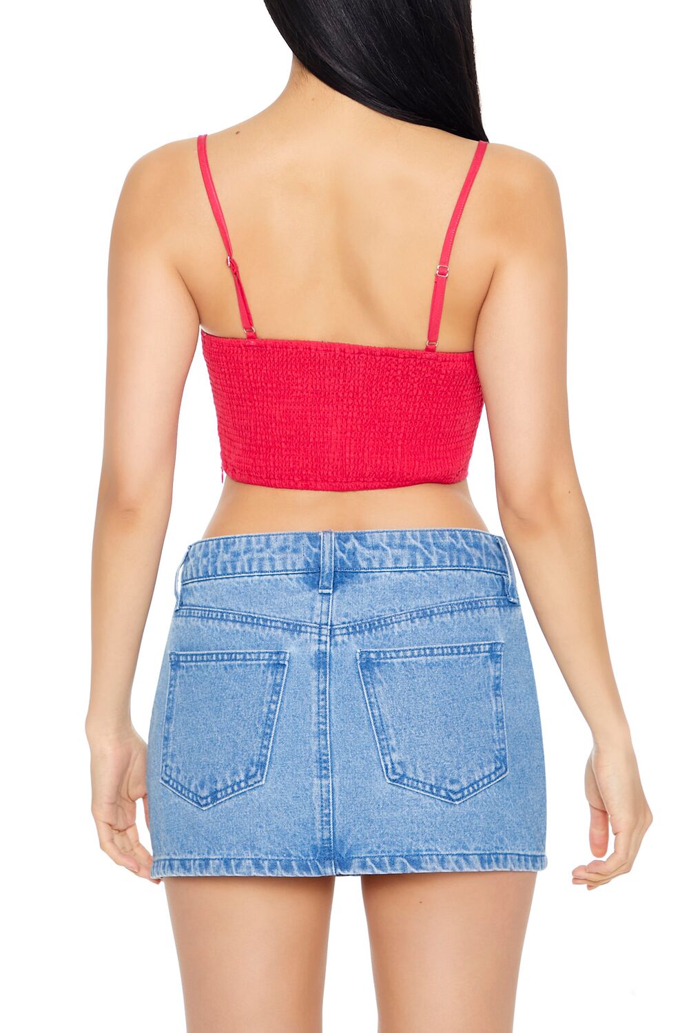  Forever 21 Crisscross Bustier Cropped Cami - hot pink - Bonton