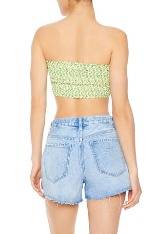 Cropped Floral Print Tube Top