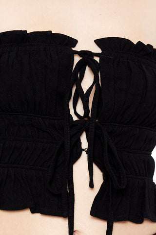 Tiered Ruffle-Trim Tube Top