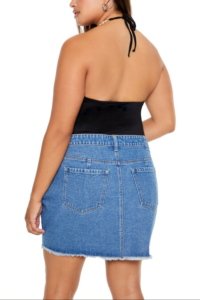  Forever 21 Plus Size Faux Pearl Halter Bodysuit - black - Bonton