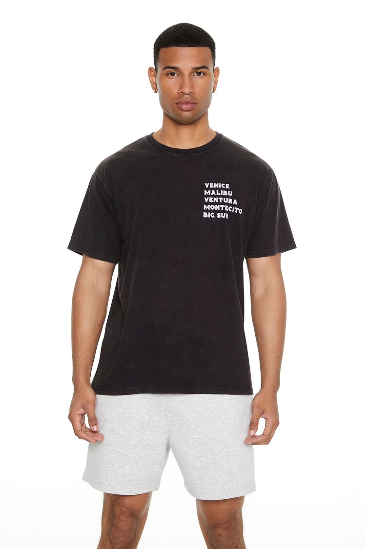  Forever 21 Venice Malibu Ventura Graphic Tee - washed black multi - Bonton