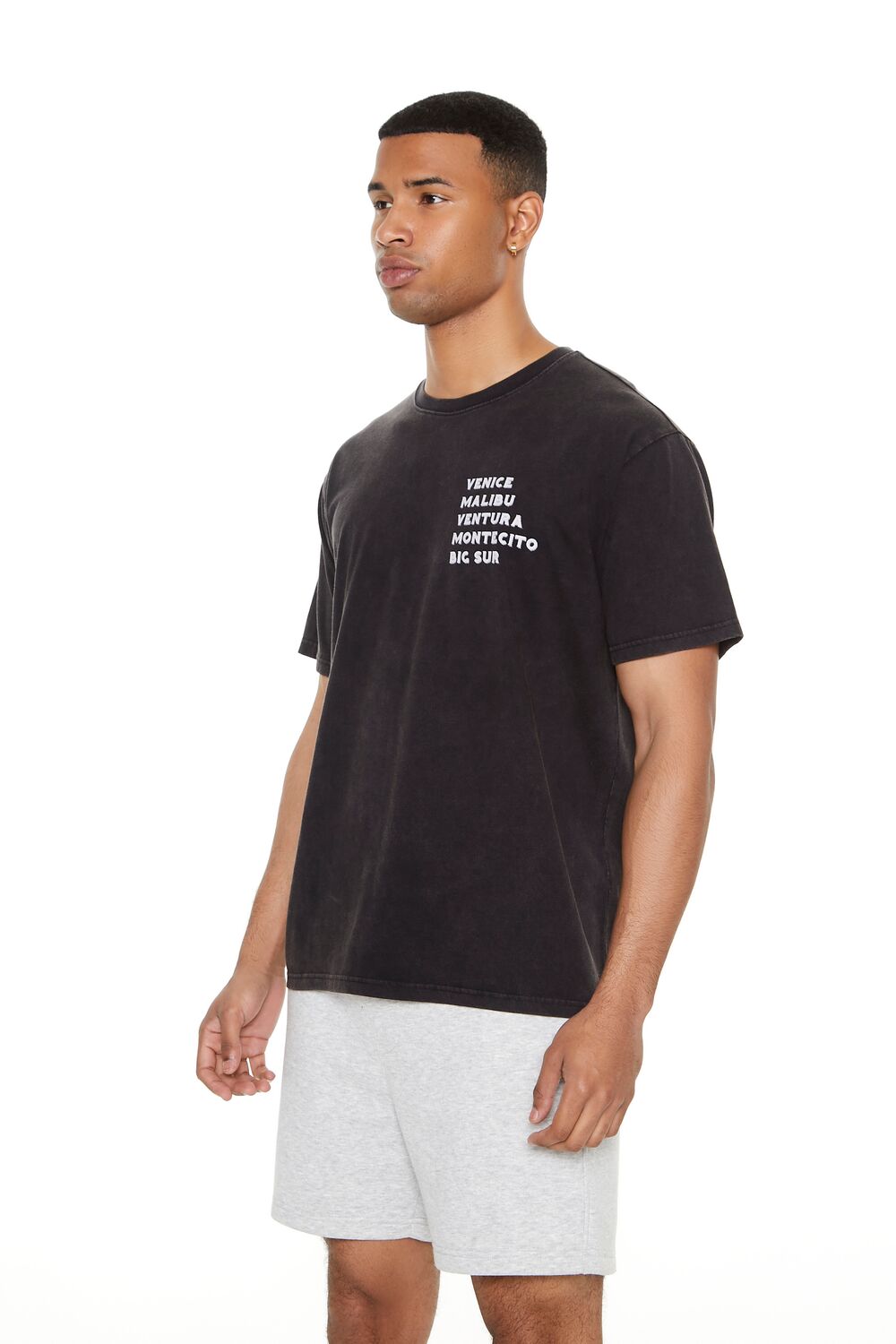  Forever 21 Venice Malibu Ventura Graphic Tee - washed black multi - Bonton