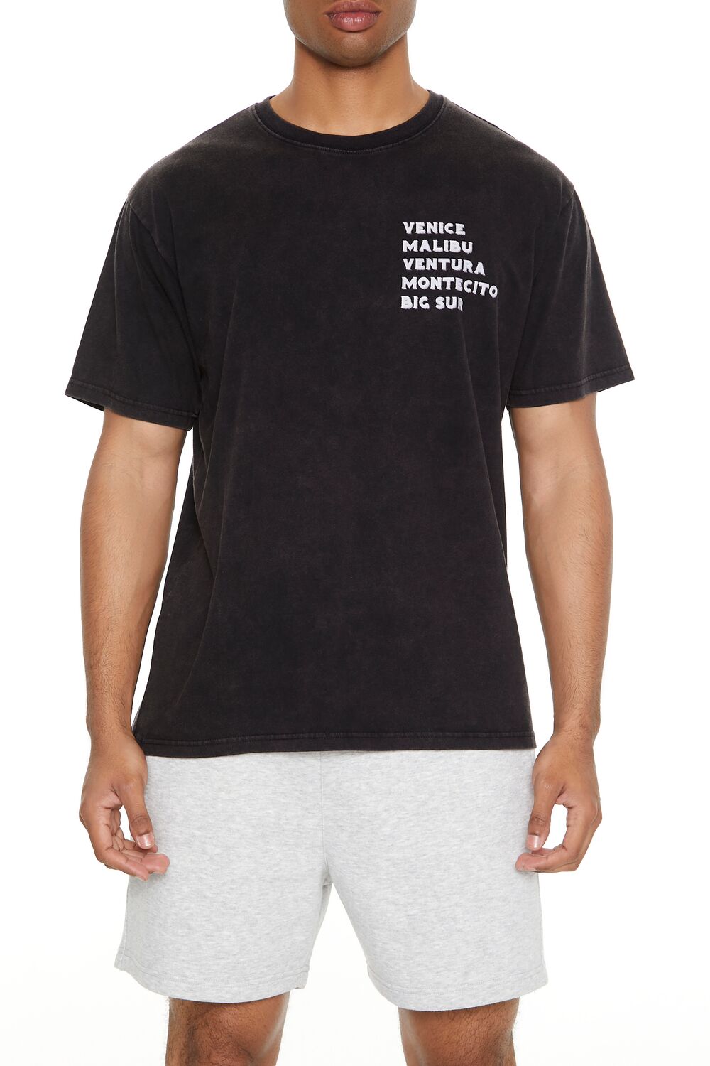  Forever 21 Venice Malibu Ventura Graphic Tee - washed black multi - Bonton