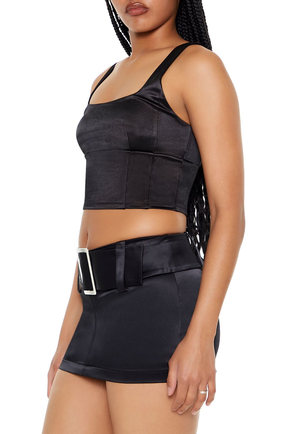  Forever 21 Square-Neck Crop Top - black - Bonton