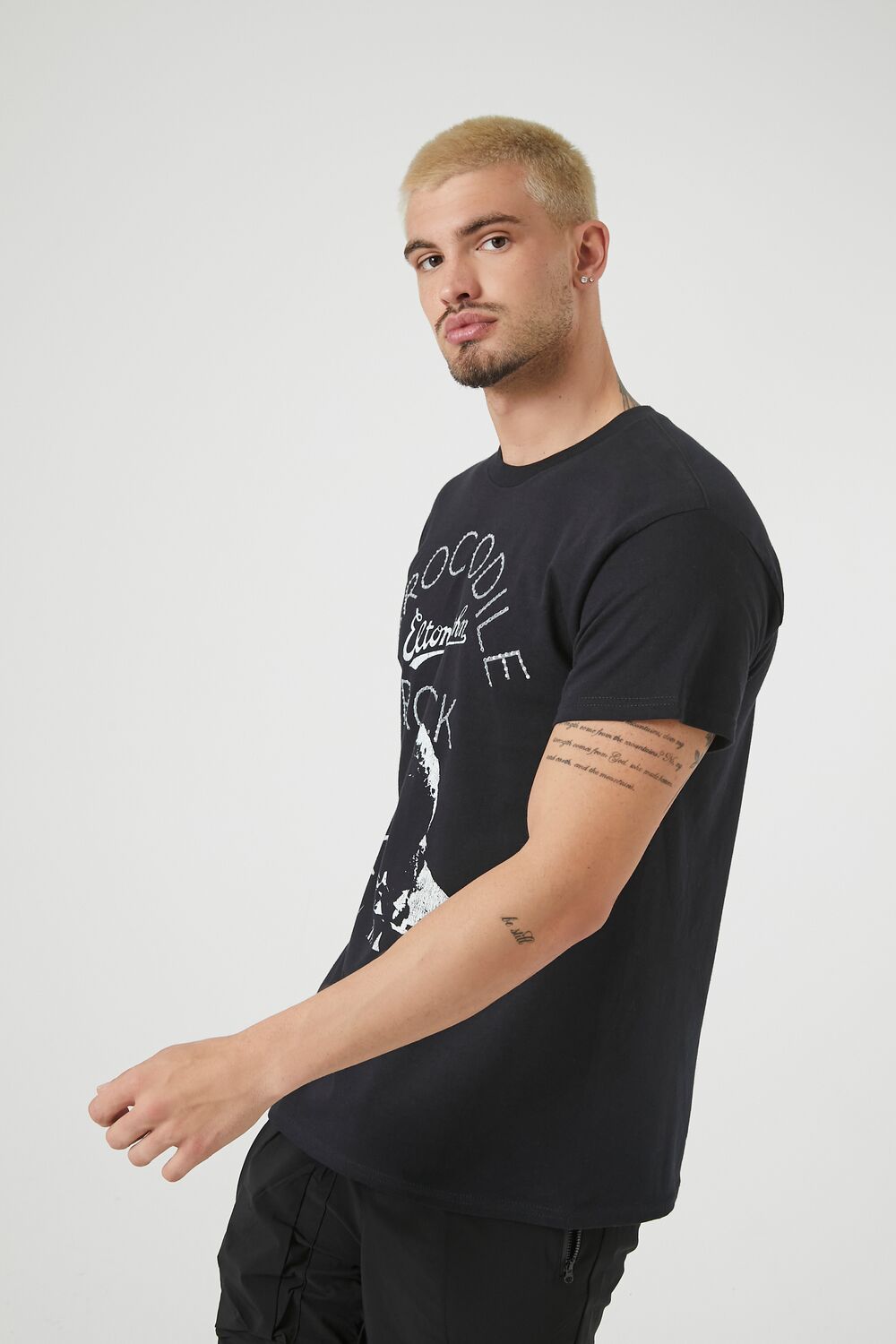  Forever 21 Rhinestone Elton John Graphic Tee - black multi - Bonton