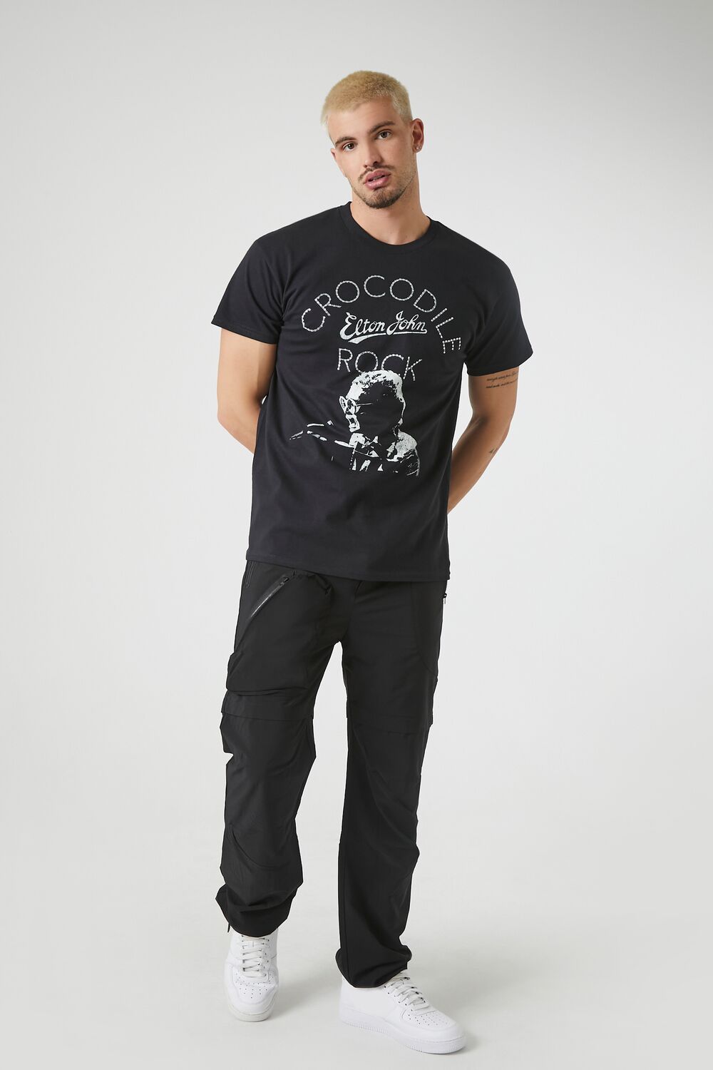  Forever 21 Rhinestone Elton John Graphic Tee - black multi - Bonton
