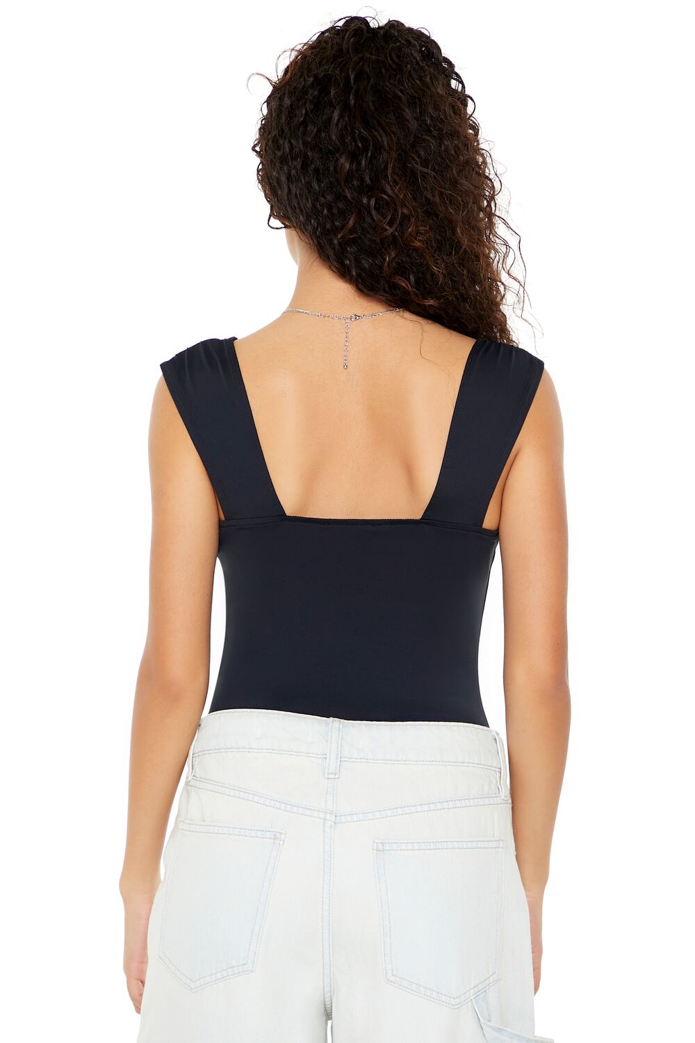  Forever 21 Ruched Sweetheart Bodysuit - black - Bonton