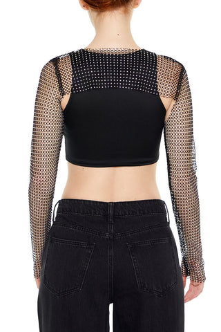 Rhinestone Fishnet Shrug