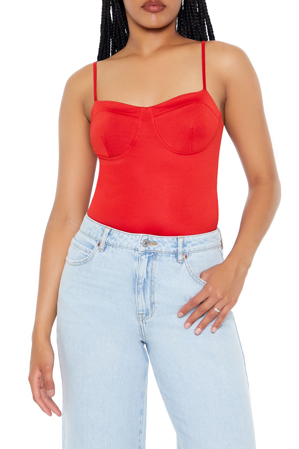  Forever 21 Bustier Cami Bodysuit - red - Bonton