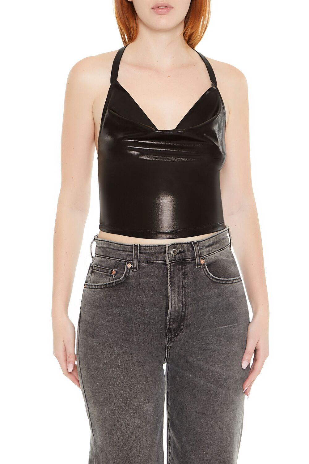  Forever 21 Seamless Halter Crop Top - black - Bonton