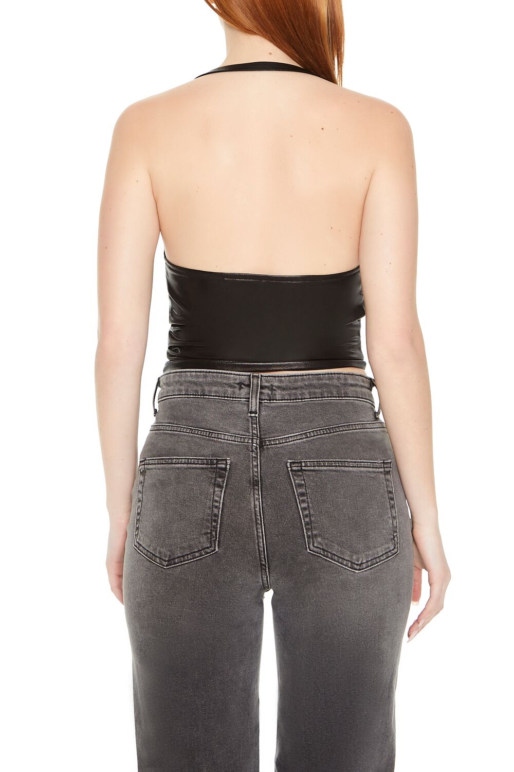  Forever 21 Seamless Halter Crop Top - black - Bonton