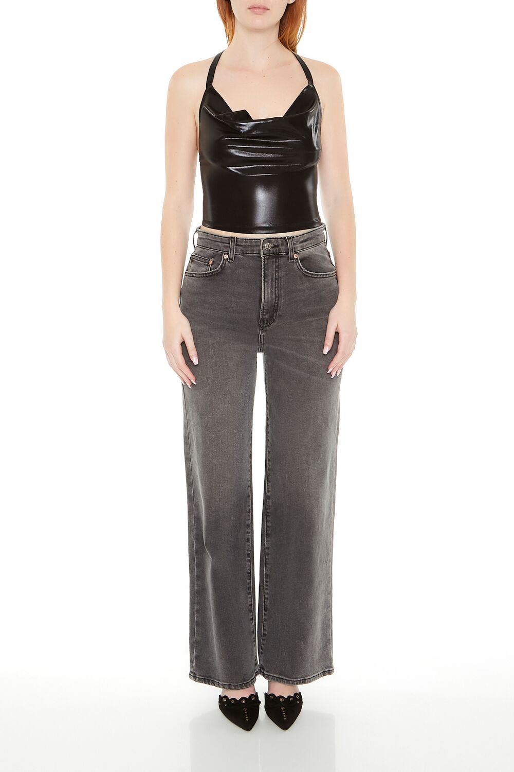  Forever 21 Seamless Halter Crop Top - black - Bonton