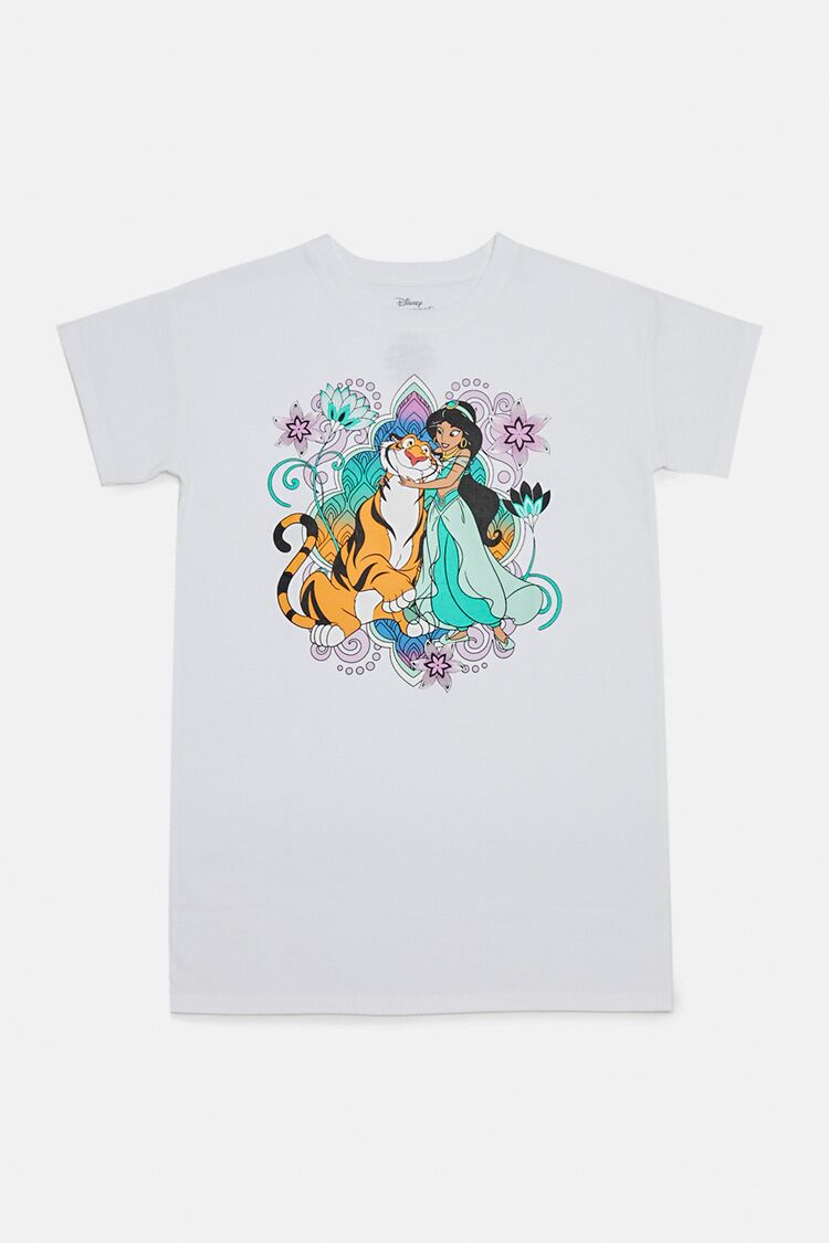  Forever 21 Girls Princess Jasmine T-Shirt Dress (Kids) - white-multi - Bonton