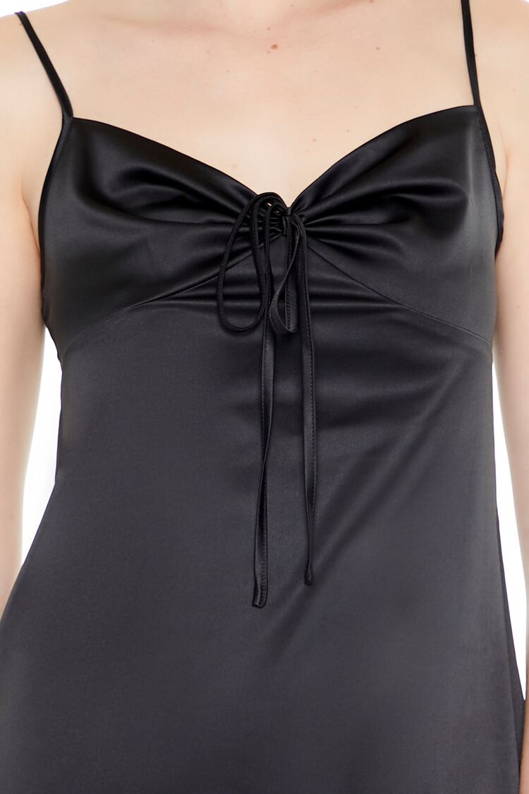  Forever 21 Satin Sweetheart Bow Mini Dress - black-swatch - Bonton