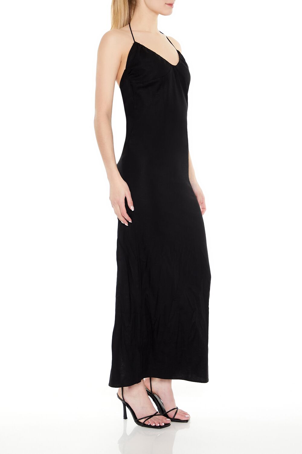  Forever 21 Halter Maxi Column Dress - black-swatch - Bonton