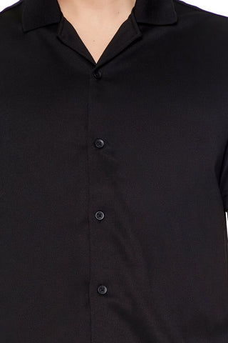 Cuban Collar Button-Up Shirt