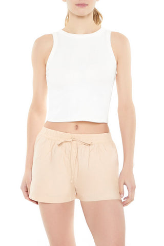 Drawstring Poplin Shorts
