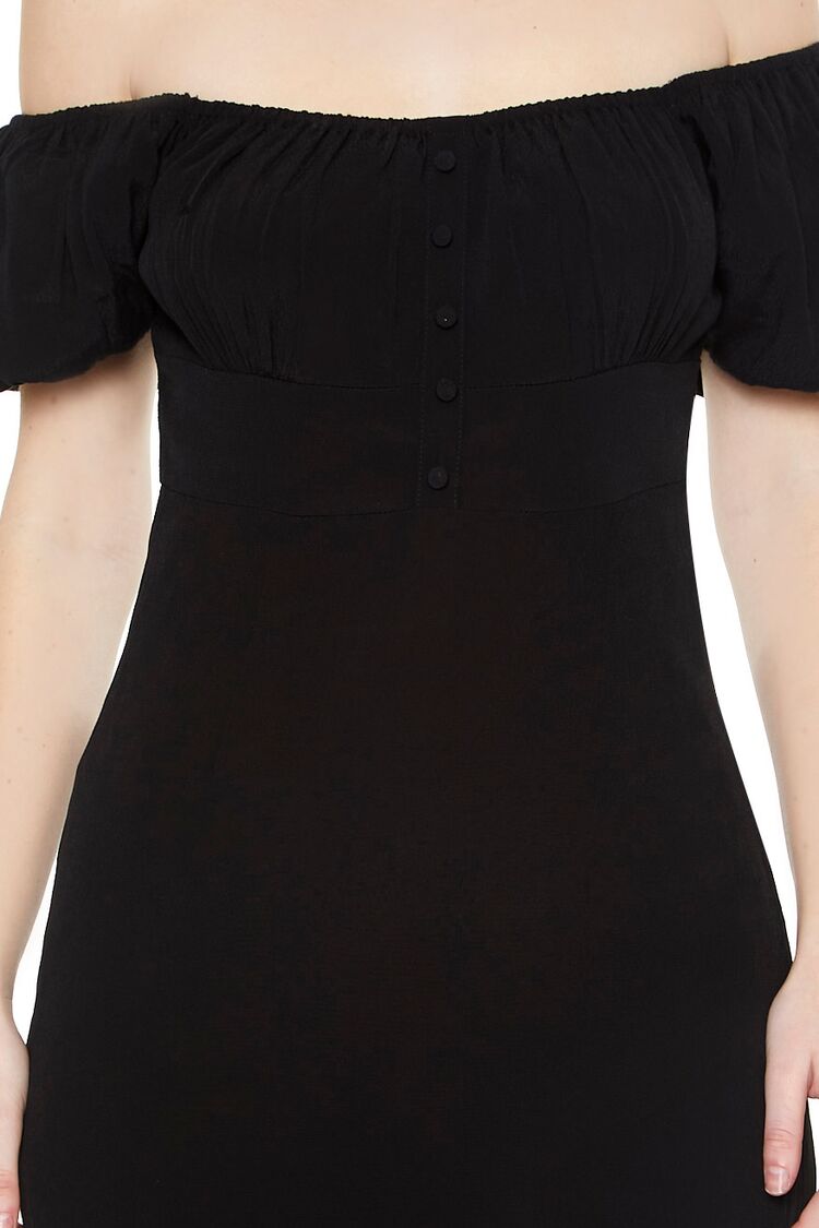  Forever 21 Off-the-Shoulder Midi Dress - black-swatch - Bonton