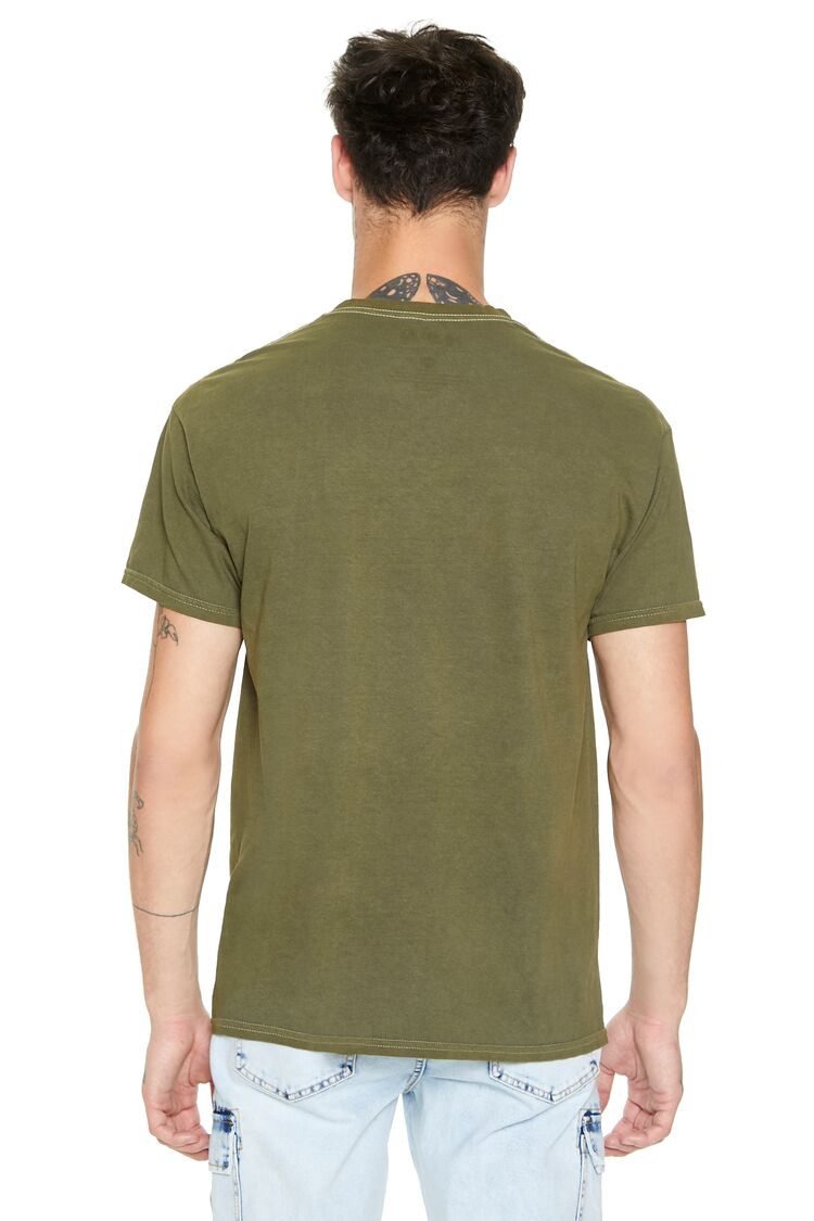  Forever 21 Distressed Def Leppard Graphic Tee - olive multi - Bonton