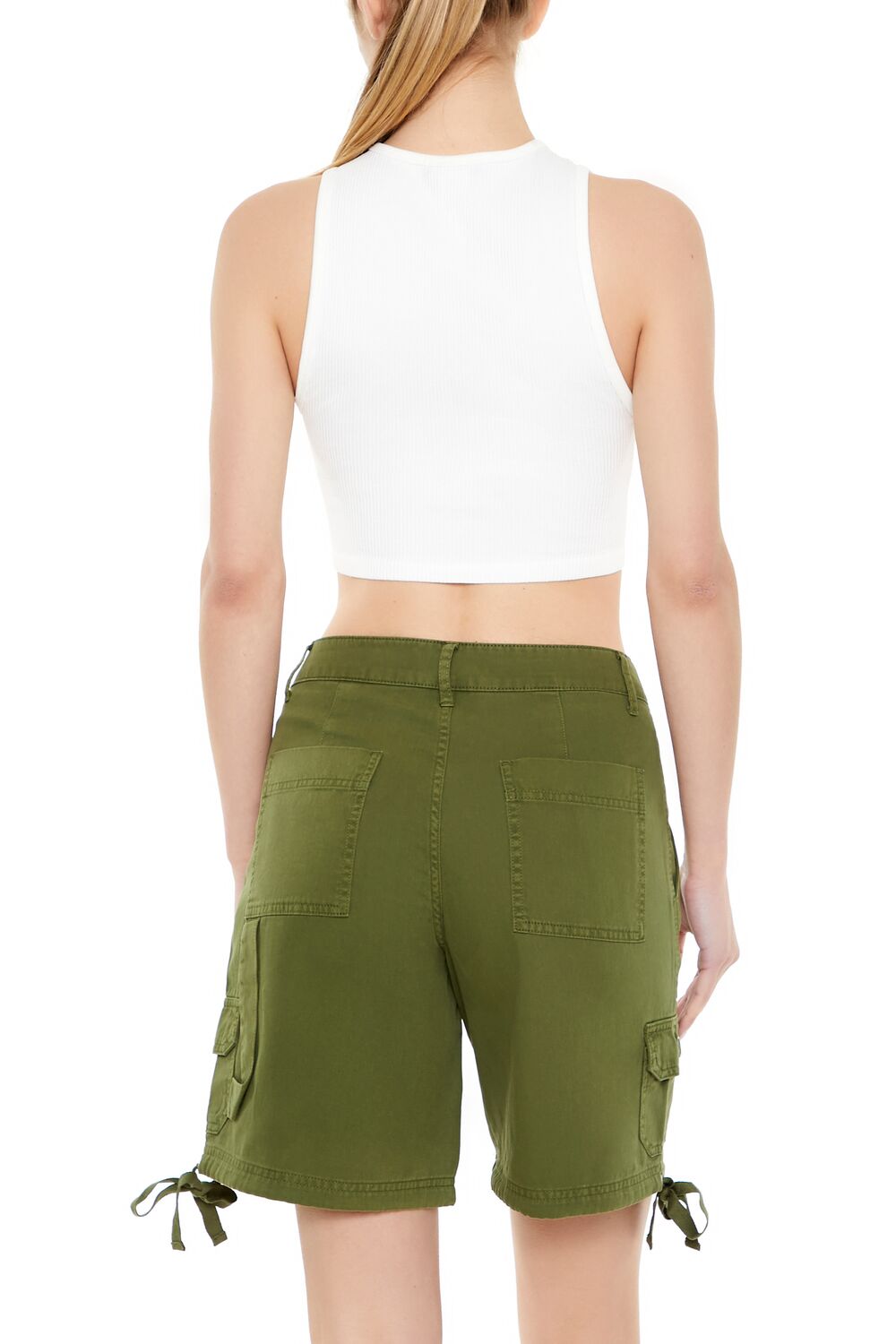  Forever 21 Seamless Cropped Tank Top - white - Bonton