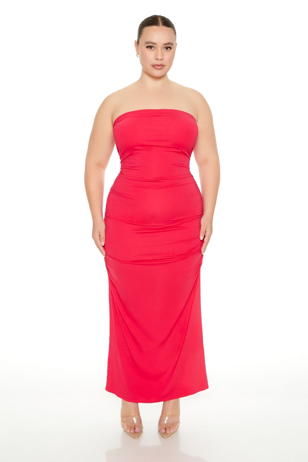  Forever 21 Plus Size Tube Bodycon Maxi Dress - hot-pink-swatch - Bonton