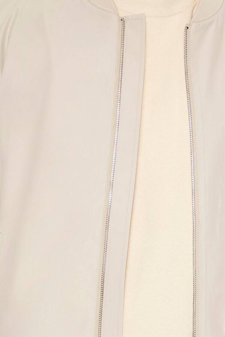  Forever 21 Drop-Sleeve Bomber Jacket - taupe - Bonton