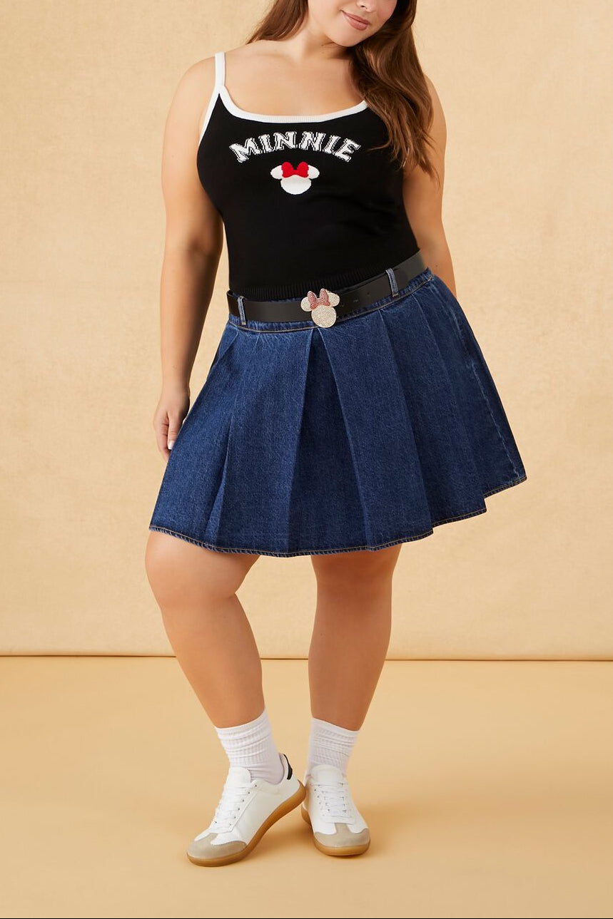  Forever 21 Plus Size Disney Minnie Sweater-Knit Cami - black multi - Bonton