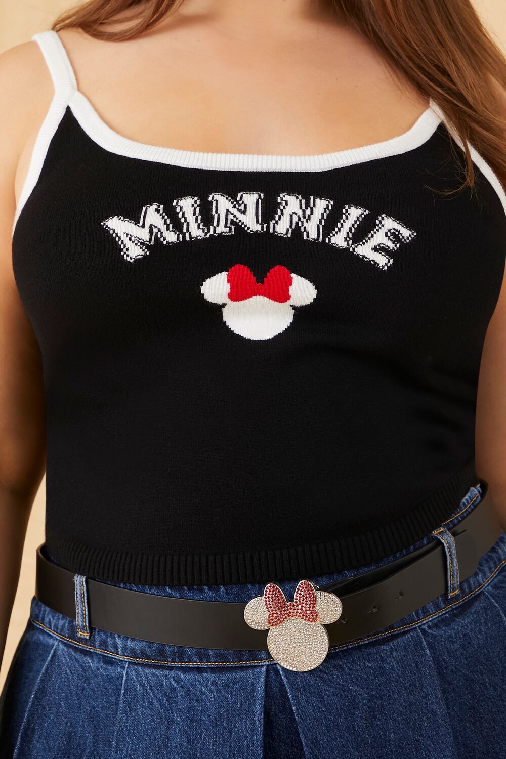  Forever 21 Plus Size Disney Minnie Sweater-Knit Cami - black multi - Bonton