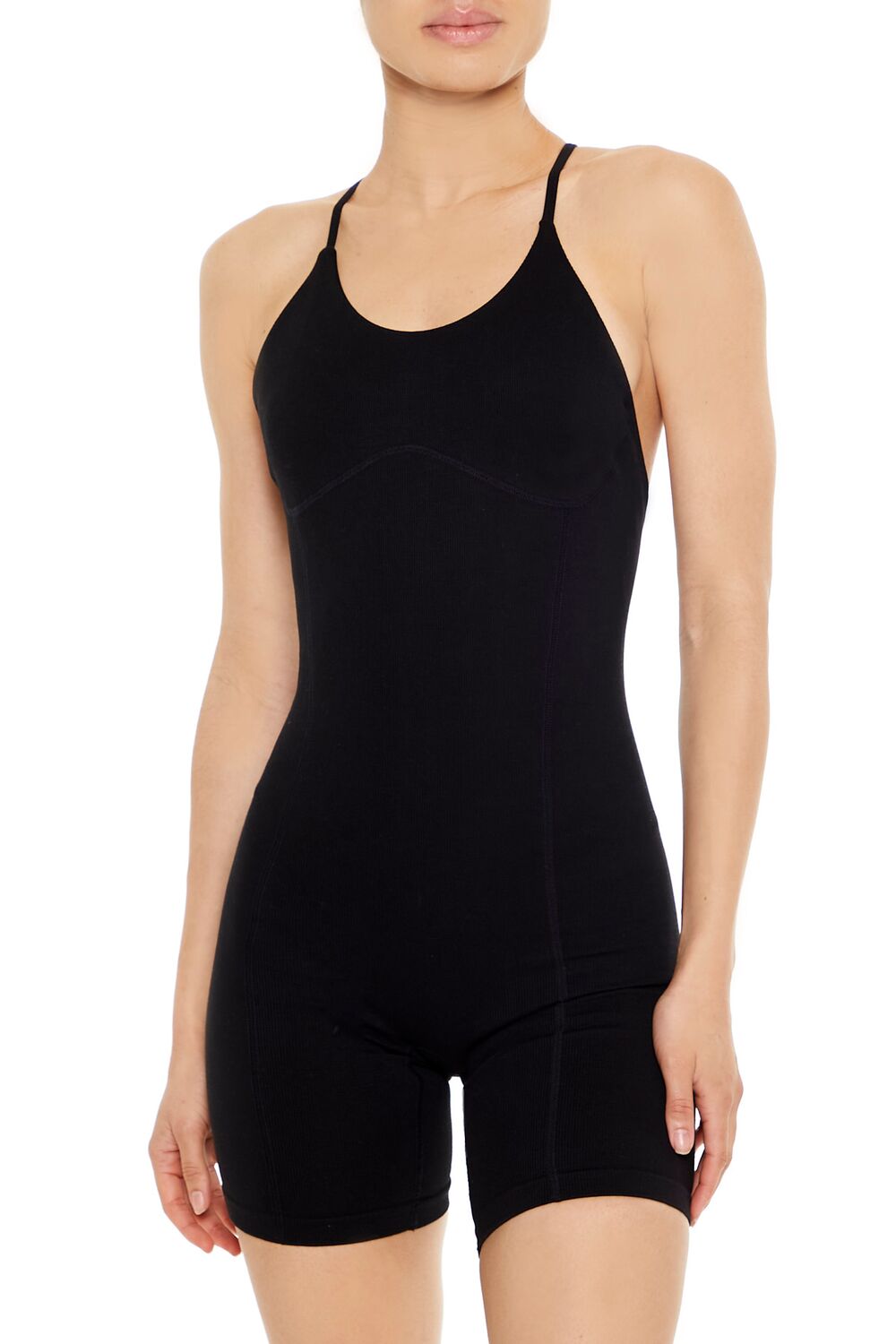  Forever 21 Active Seamless Crisscross Romper - black - Bonton
