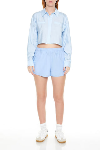 Cropped Pinstripe Shirt