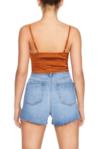 Satin Lace-Up Bustier Cami