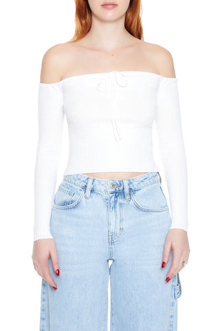 Off-the-Shoulder Sweater-Knit Top