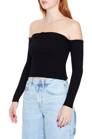 Off-the-Shoulder Sweater-Knit Top