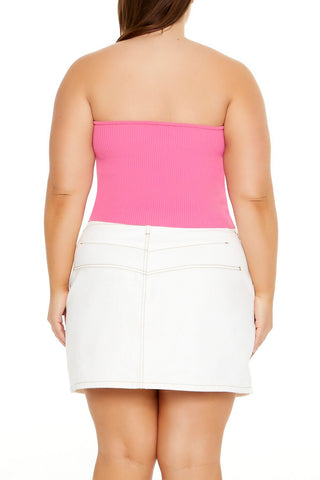 Plus Size Sweater-Knit Tube Top