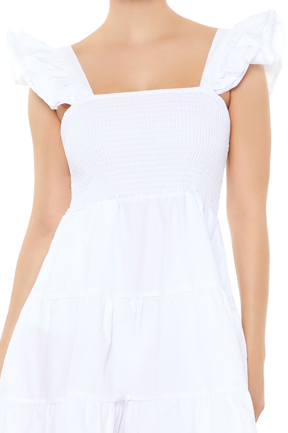  Forever 21 Butterfly-Sleeve Mini Dress - white - Bonton